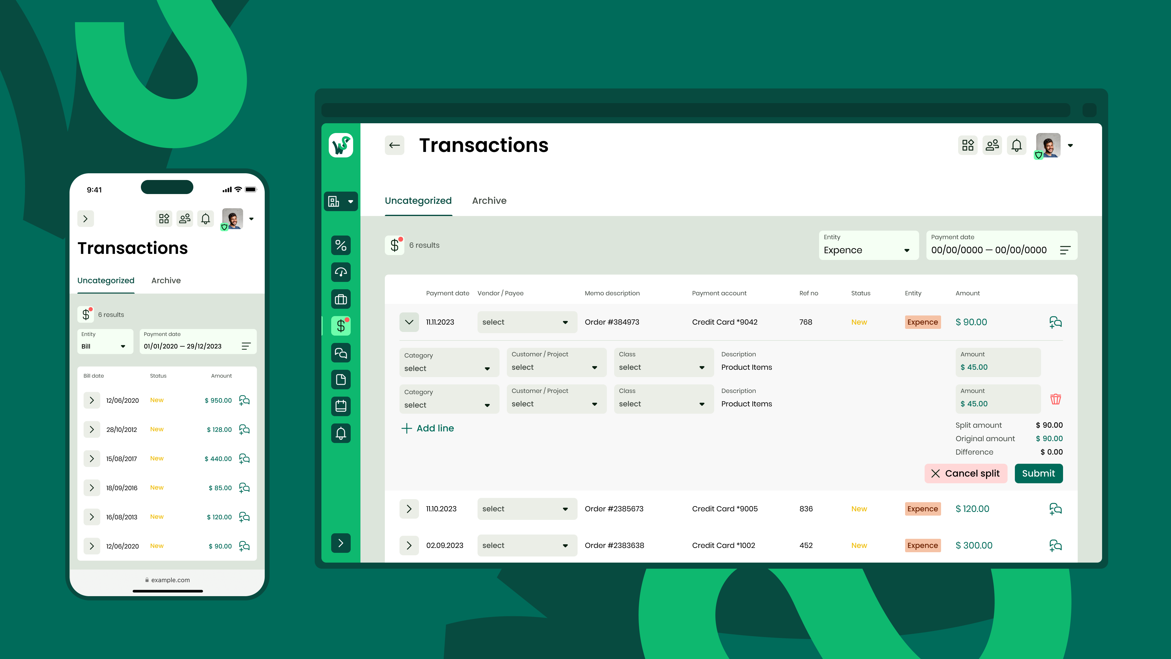 Transactions layout accounting bookkeeping design graphic design transactions ui ux web