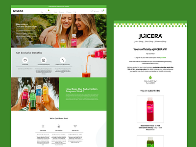 Juicera Subscription ecommerce ui webdesign