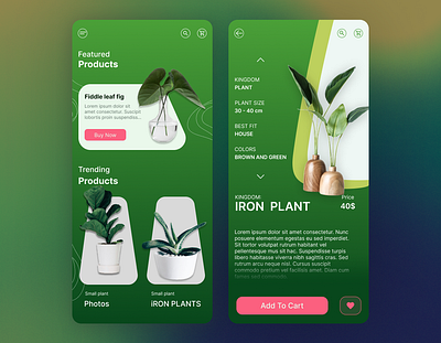 Plants app ui uidesign uiux