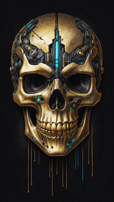 Mechanical Skull ai artwork