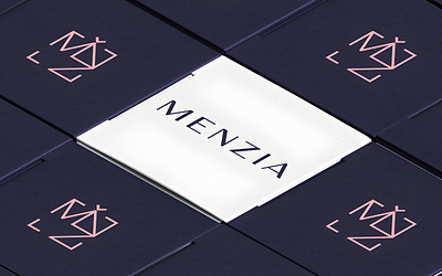 Menzia Jewelry Store box branding design gold graphic design jewelry logo logo design menzia package silver