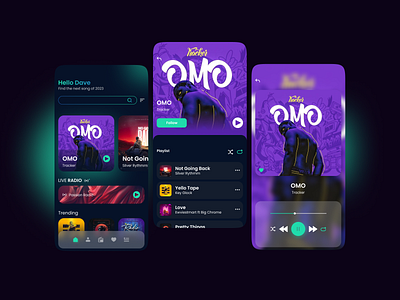 Modern Music App Design design ui uiux ux