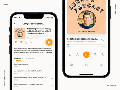 Podcast UI/UX app clean design freelance ios iphone julian rahim mobile now playing playlist podcast product design ui ux