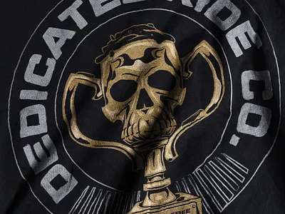 Dedicated Ride Co. Skull Trophy branding design graphic design illustration tee vector