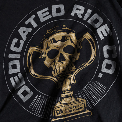 Dedicated Ride Co. Skull Trophy branding design graphic design illustration tee vector