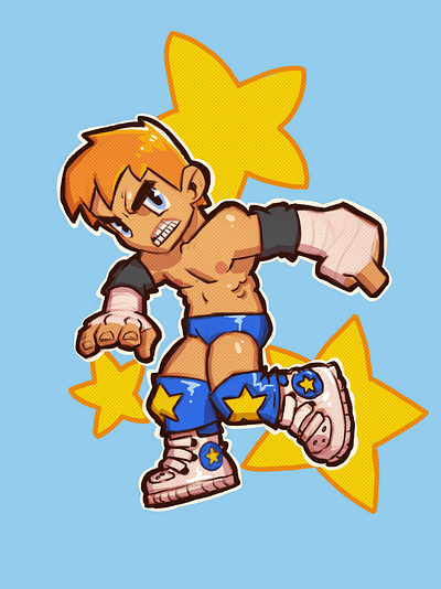 Star boy 2d character design concept art digital art illustration