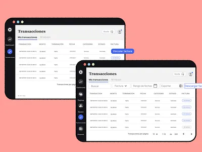 Transactions - Table design table tabledesign tables ui