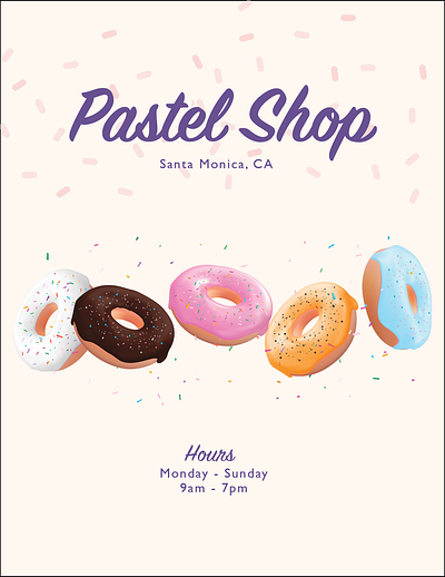 Pastel Shop - A Sweet Twist on Donuts in Santa Monica branding graphic design marketing menu design