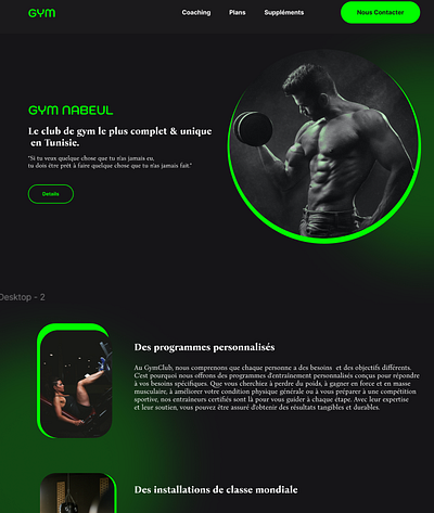 Gym Website Design (Landing Page) design figma gym landingpage template ui web