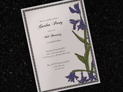Graphic Prop Design: Clueless, Garden Party Invite 90s amyheckerling clueless filmdesign graphicprop graphicprops invitation partyinvite