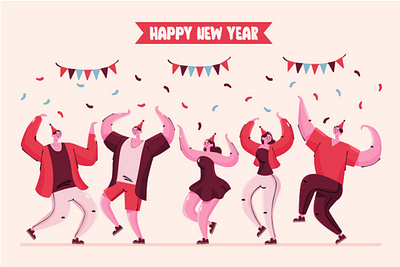 Flat Design New Year Background Illustration background calendar celebration countdown day greeting happy illustration january new year time vector