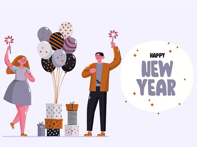 Flat New Year Illustration background calendar celebration countdown day greeting happy illustration january new year time vector
