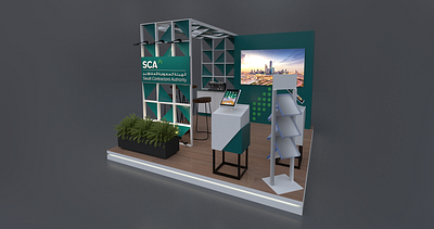SCA Booth Design 3d booth design event exehibition render saudi wood