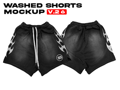 Washed Shorts Mockup designs, themes, templates and downloadable ...