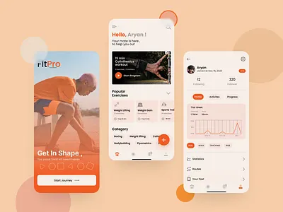 Fitness App UI Design app design dailyui dribbble figma figma design fitness app graphic design product design ui uiux ux designer uxui