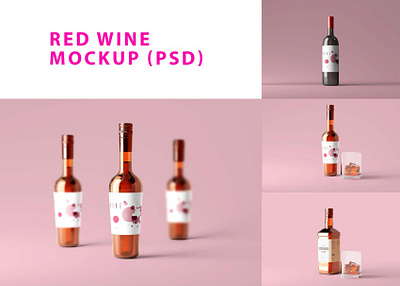 Red Wine Mockup (PSD) download mock up download mockup mockup mockups psd psd mockup wine mockup