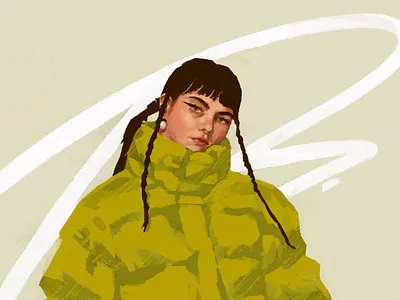 BENEE benee green illustration illustrator portrait procreate