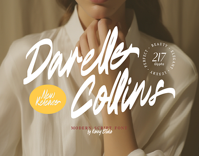Darelle Collins - Modern Script Font brand branding fashion font graphic design handwritten lettering logo modern font packaging script