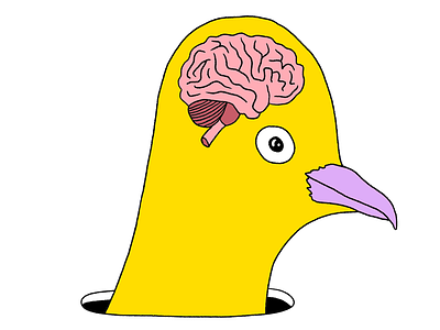 Bird brain illustration adobe fresco arm illustration bird brain brainy bird conceptual illustration digital digital illustration drawing illustration odd odd illustration quirky quirky illustration rough edge pencil brush silly silly illustration weird