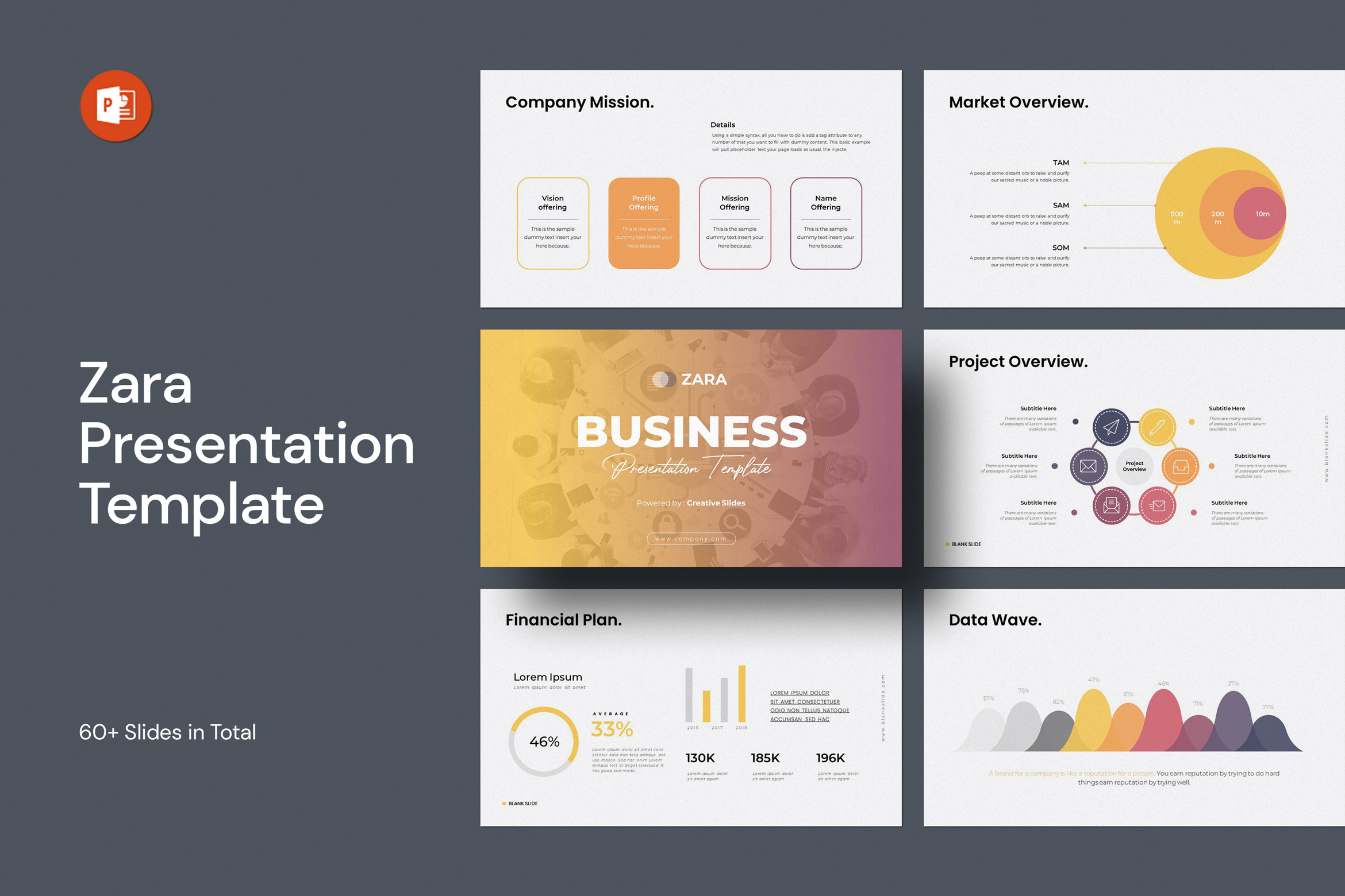 Zara PowerPoint Presentation 3d annual branding design graphic design illustration logo powerpoint template ui