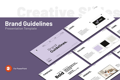 Brand Guidelines Template 3d annual branding design graphic design illustration logo powerpoint template ui