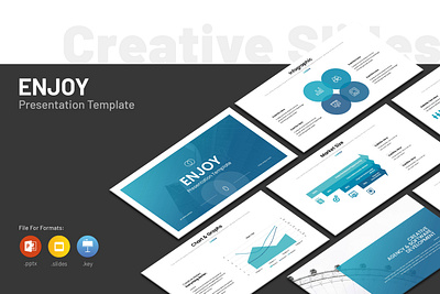 Enjoy PowerPoint Template 3d annual branding design graphic design illustration logo powerpoint template ui