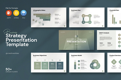 Business Strategy PowerPoint 3d annual branding design graphic design illustration logo powerpoint template ui