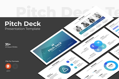 Pitch Deck PowerPoint Template 3d annual branding design graphic design illustration logo powerpoint template ui