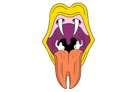 Slippery tongue illustration adobe fresco bright colors conceptual illustration digital digital illustration drawing fun gums illustration lips mouth with fangs odd odd illustration quirky quirky illustration silly silly illustration snake tongue weird weird illustration