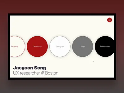 Portfolio website design - red & black animation black css design gray javascript navigation red ui ux web web design website