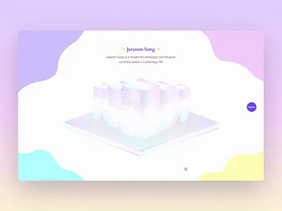 Portfolio website design - pink & yellow animation css design illustration javascript pink purple ui ux violet web website yellow