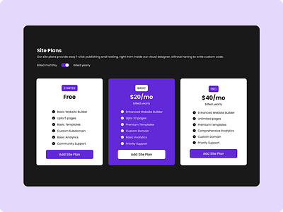 Pricing UI - DailyUI Challenge #030 appdesign branding daily ui 30 daily ui 30 challenge dailyui dailyui30 dailyui30 challenge dailyuichallenge design figma illustration logo pricing pricing related ui pricing ui pricingui product design site plans ui website