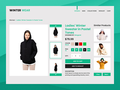 Winter Wear eCommerce Product Page UI design ecommerce product page ecommerce ui ui ui design winter wear ecommerce winter wear online store