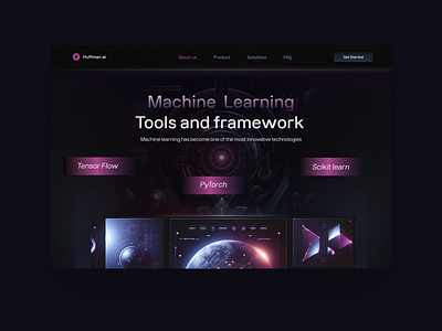 Landing Page || Hufman.ai ai dark mode futuristic landing page machine learning ui web design