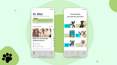 Pet App app cocept mobile mock up pet service ui ux
