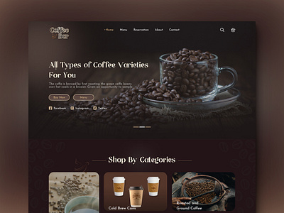 Coffee Cafe Landing Page UI advertising branding coffee landing page ui uiux ux web design website