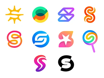 Letter S Logo Collection 3d arrows bold branding it lettermark logo lollipop loop mihai dolganiuc design path shine smooth star strong sun swirl symbol tech timeless