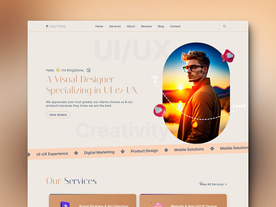 Freelancer UI/UX Landing Page advertising attractive branding design freelancer landing page ui uiux ux webdesign