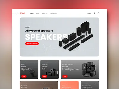 Speaker Brand Landing Page attrective bluetooth device branding design device e commerce experience interface landing page speaker trending ui ux web design