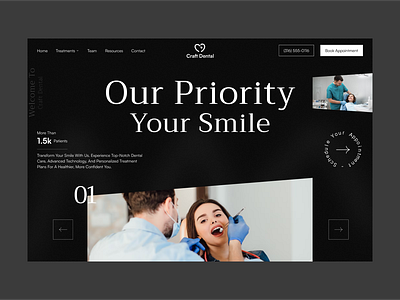 🌟Craft Dental Website Header Design 🌐 alaminuiux branding clean dental dental website dentist dentistry dentistry website design agency design company landing page logo modern pixavail studio seo friendly design trending web design website