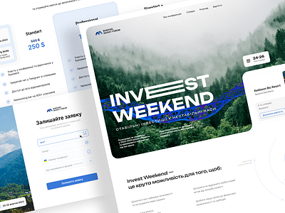 Invest Weekend - Summit Web Design (Hero Section + Registration) card clean ui conference hero section invest ivent log in screen modal modern design pop up registration registration screen schedule summit texture ui unboarding ux uxui web design