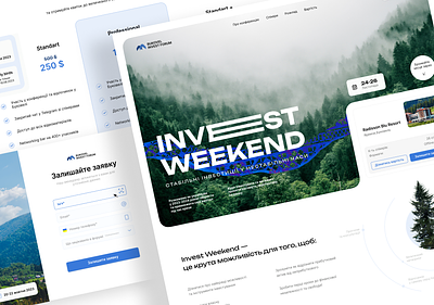 Invest Weekend - Summit Web Design (Hero Section + Registration) card clean ui conference hero section invest ivent log in screen modal modern design pop up registration registration screen schedule summit texture ui unboarding ux uxui web design