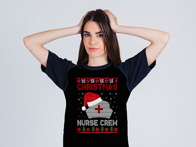 Christmas nurse t-shirt design apparel branding christmas christmas t shirt design festival graphic design ho ho ho holiday illustration merchandise merry nursemas nurse t shirt nursing snowman t shirt design tee trendy typography unique