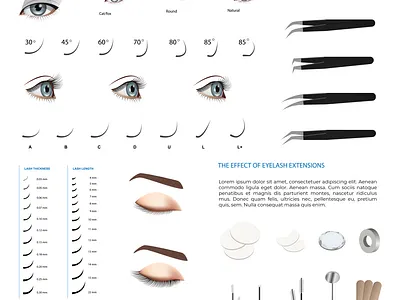 Eyelash Extension Guide. Illustration eyelash lash