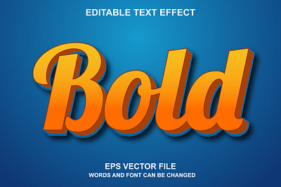 Bold 3d text effect editable text effects