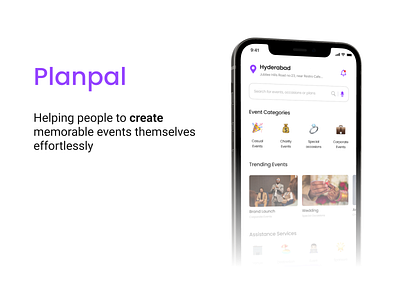 Planpal - An Event Planner App app birthday branding event eventplanner eventplannerapp function logo marriage partyplanner planner planning planpal ui uiux ux