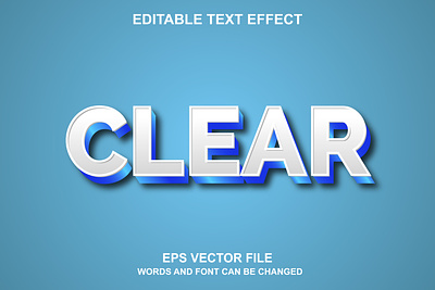 Clear 3D Editable Text Effect Design editable text effects