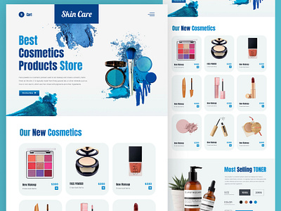 Skin Care Website UI/UX Design agency app design branding cosmetic website uiux design design header design hero design illustration makeup website uiux skin care website uiux design ui