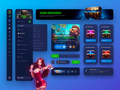 RainBet - UI Kit Casino bet betting betting casino case casino casino design casino interface casino ui casino ux crypto gambling gambling design game ui kit open case rainbet reward slot slot design slots ui