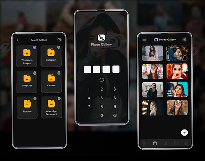 Gallery lock mobile app ui app screenshot design banner design design mobile app design ui uiux